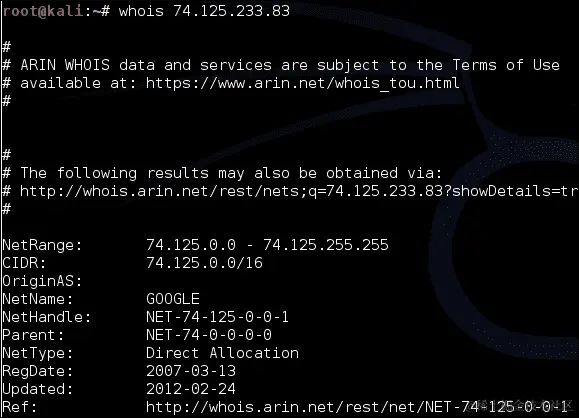 询问 Whois 服务器