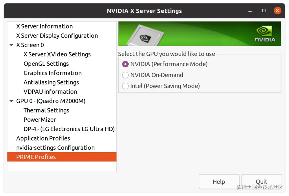 NVIDIA X Server Settings