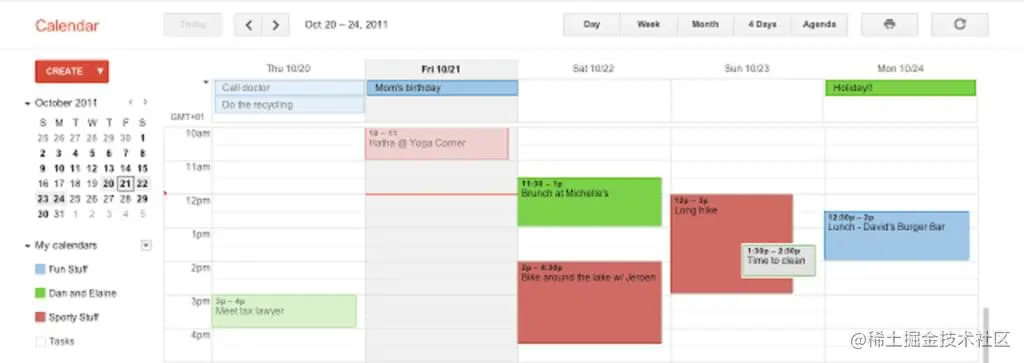 Google Calendar screen shot