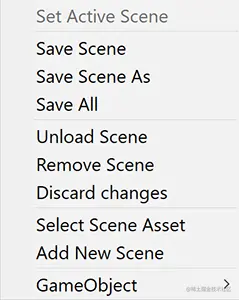 加载场景的更多菜单。