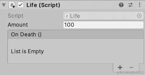 图 16.18 – UnityEvents 显示在检视器中