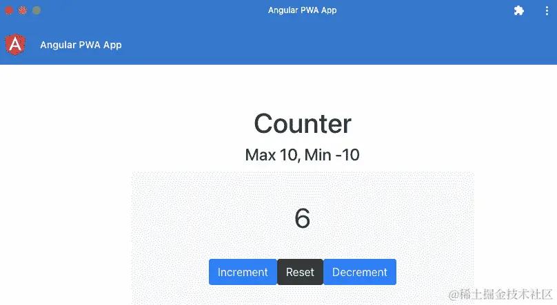 图 13.9 - 我们的 Angular PWA 在 macOS X 上作为本机应用程序的外观