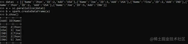 PySpark collect output 2