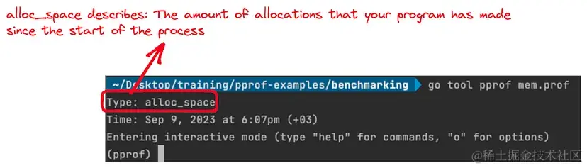 go tool pprof mem.prof输出
