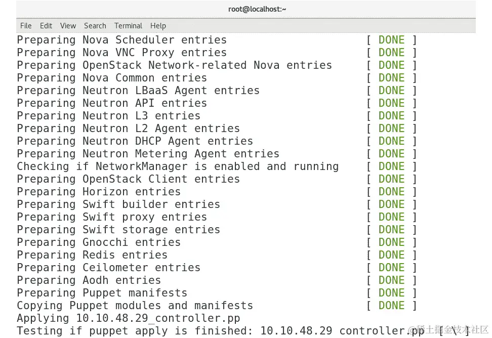 图 12.7 – 欣赏 Packstack 的安装详细程度
