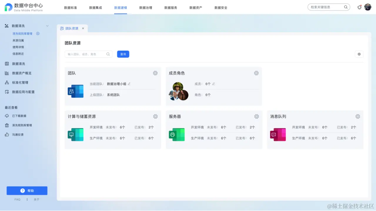 数据中台 - 团队资源
