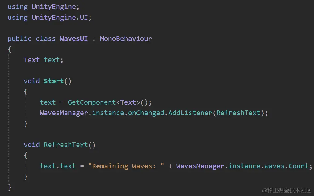 图 17.13 - WavesUI 脚本