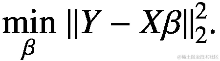 \underset{\beta }{\mathit{\min}}\ {\left\Vert Y- X\beta \right\Vert}_2²\.