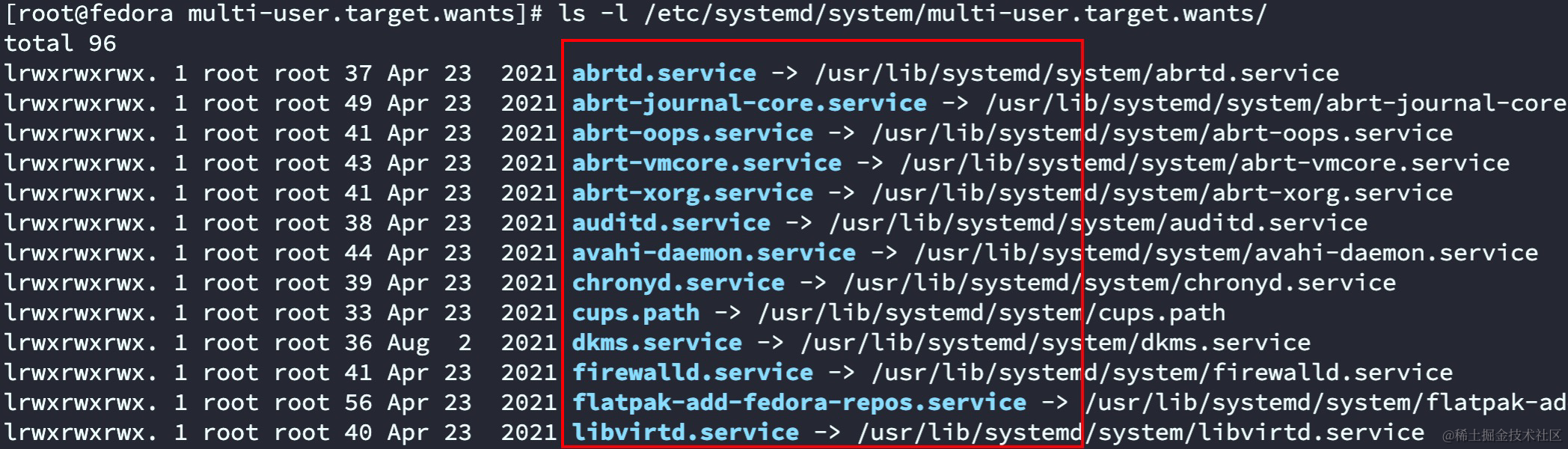Linux查看系统自启动服务