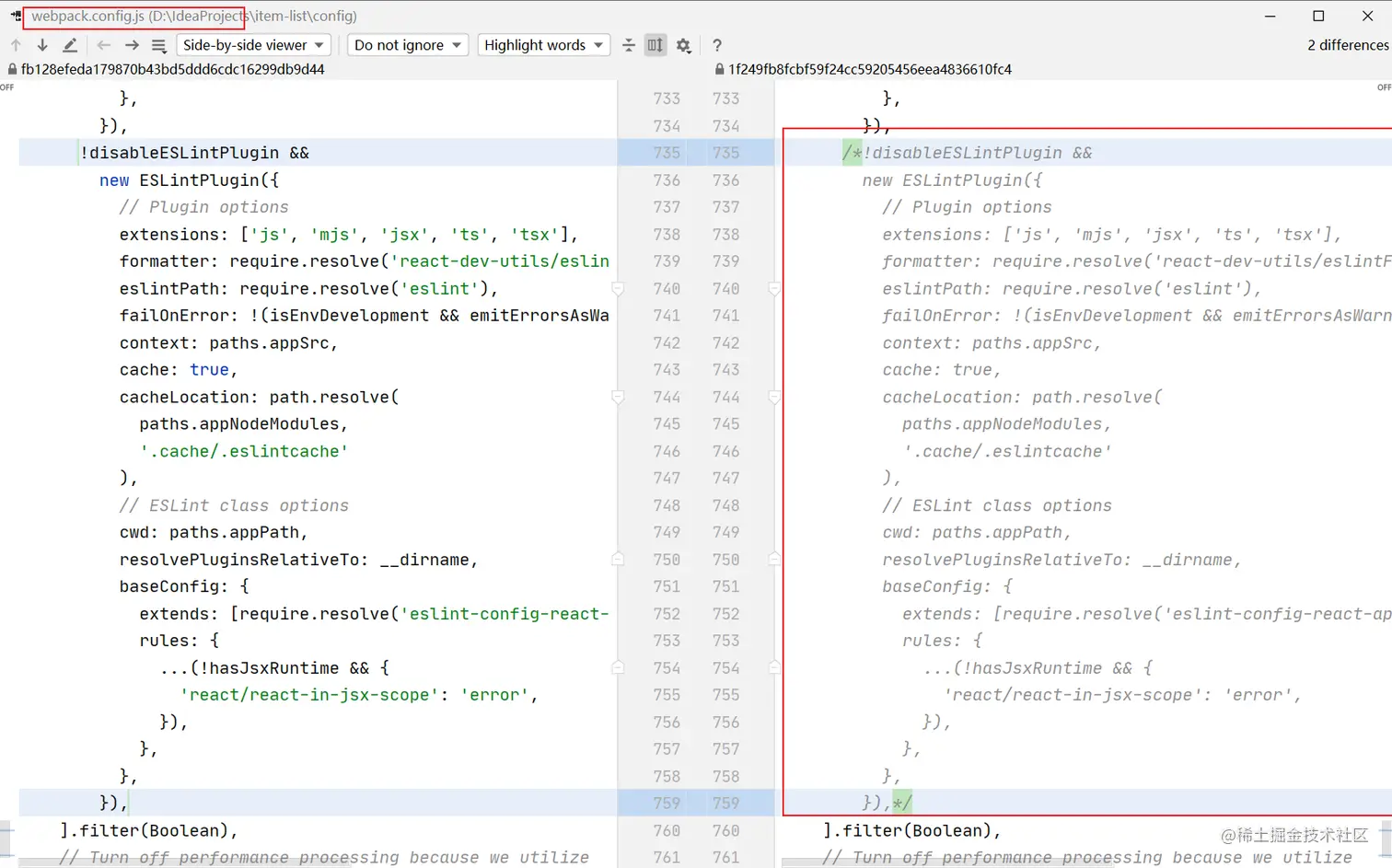 react初始化项目之取消eslint检查两种方式(第二种更简单) 1. 修改webpack配置文件 2. 修改pack 掘金