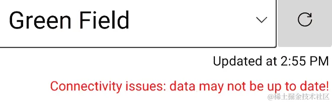 图 4.3 - 应用程序显示连接问题的消息