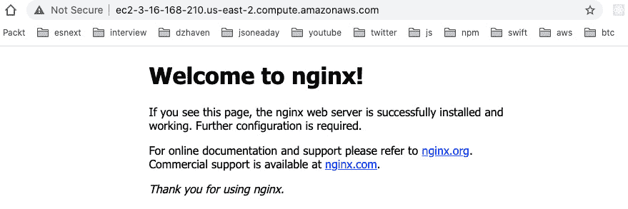 Figure 17.34 – Default NGINX load screen 