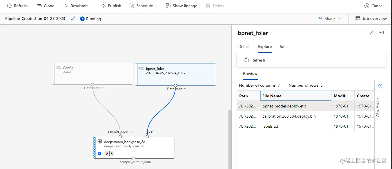 Screenshot showing how to create a pipeline in Azure Machine Learning for body pose estimation with NVIDIA AI Enterprise components
