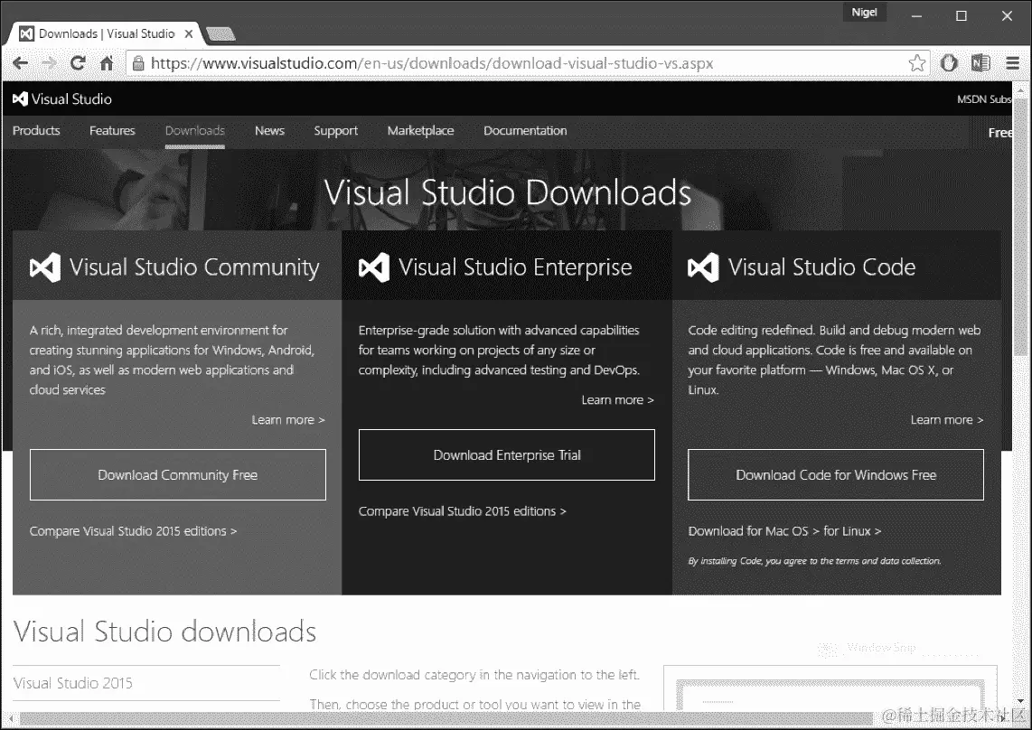 安装 Visual Studio