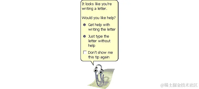 图 9.1 – Clippy，2000 年推出的默认办公助手
