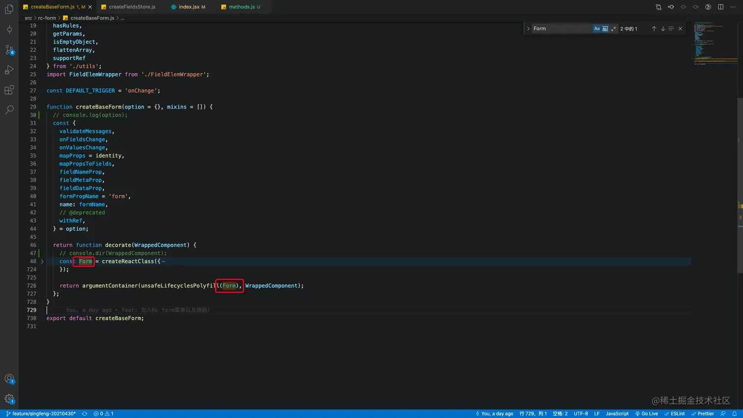 createBaseForm