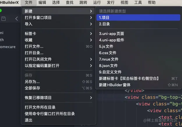 新建项目