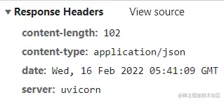 原始代码的response headers内容