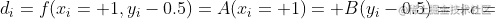 d_{i} = f(x_{i}+1,y_{i}-0.5) = A(x_{i} + 1) + B(y_{i} - 0.5) +c