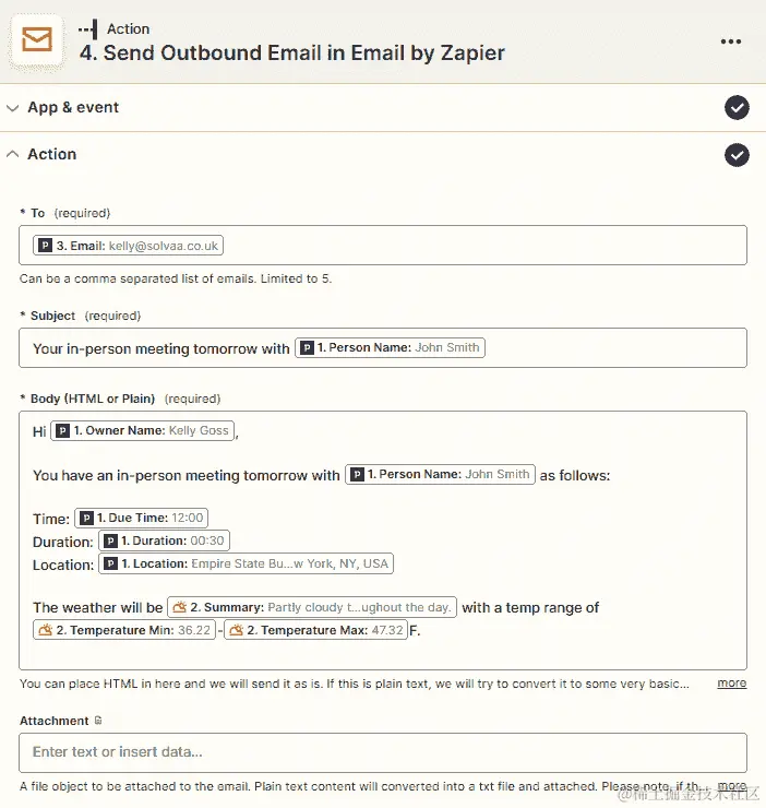 图 21.8 – 使用 Email by Zapier 集成发送提醒邮件的概述