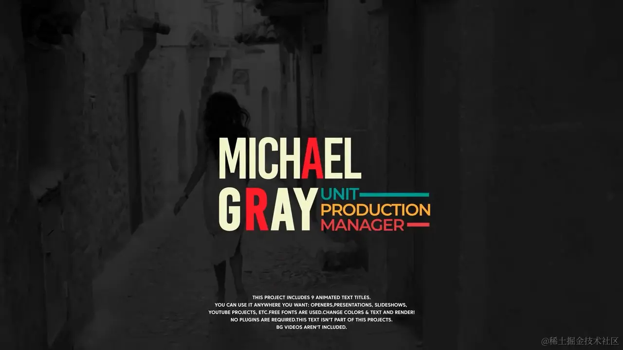 漂亮的彩色视频标题文字模板PR项目工程文件-PR模板网