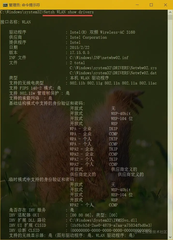 查看无线网卡驱动信息