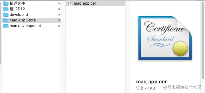 下载后的“Mac App Distribution”证书
