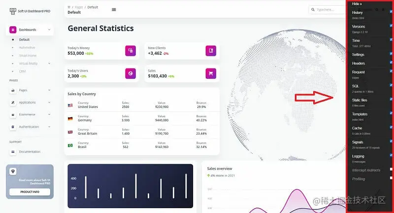 Django Debug Toolbar - Open-source sample provided by AppSeed.