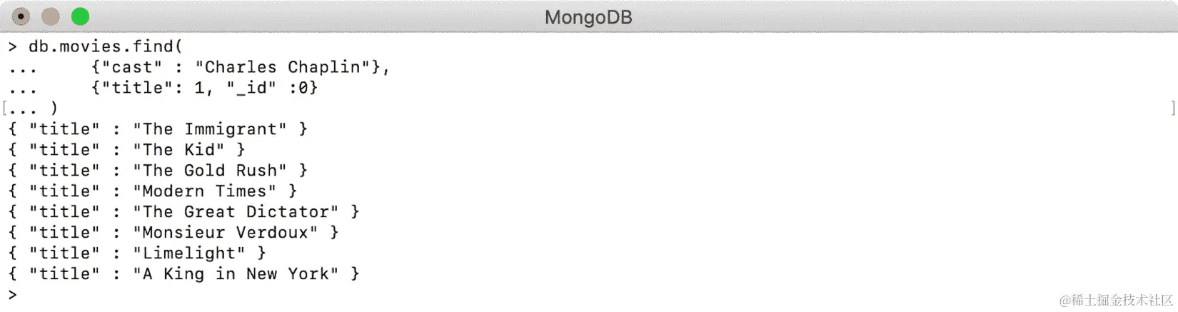 图 4.32：显示查理·卓别林主演电影的输出