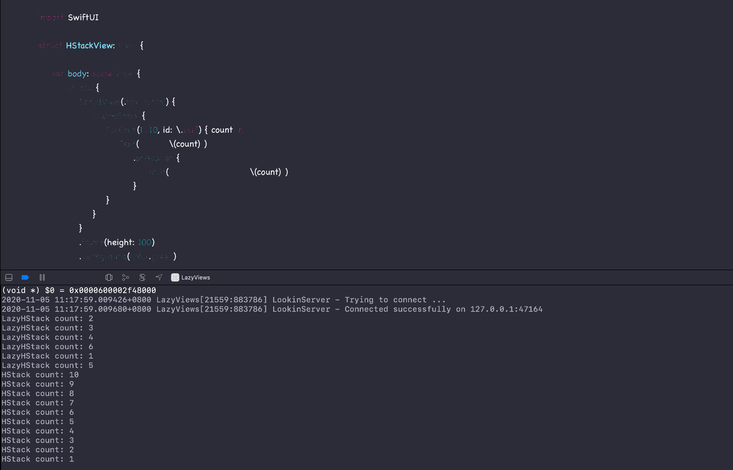 LazyHStack 和 HStack 的区别