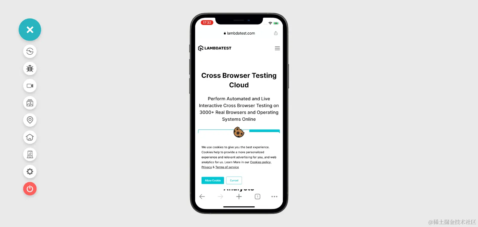 Website on cloud-supported real device 