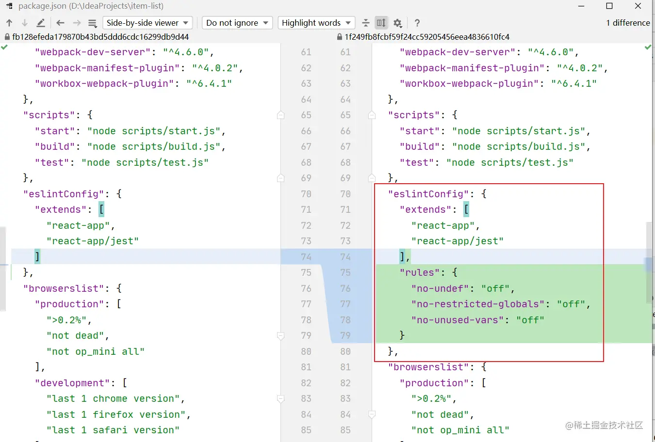 react初始化项目之取消eslint检查两种方式(第二种更简单) 1. 修改webpack配置文件 2. 修改pack 掘金