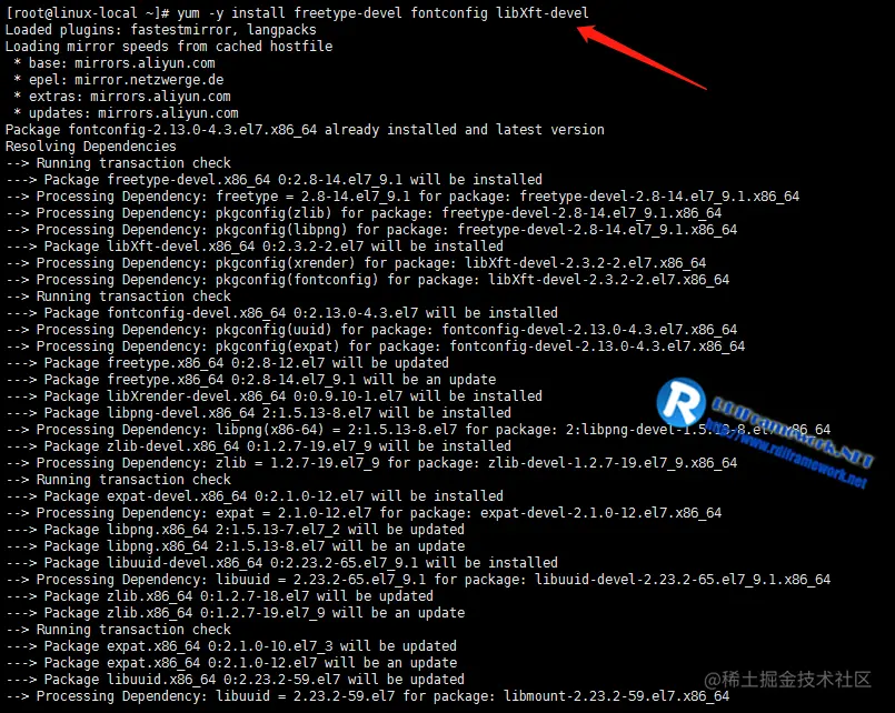 freetype-devel fontconfig libXft-devel