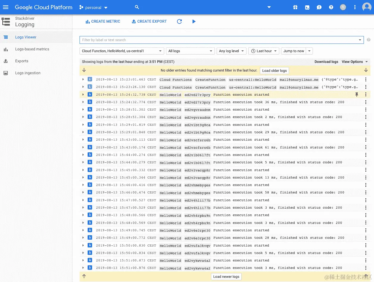 图 2.43：函数日志