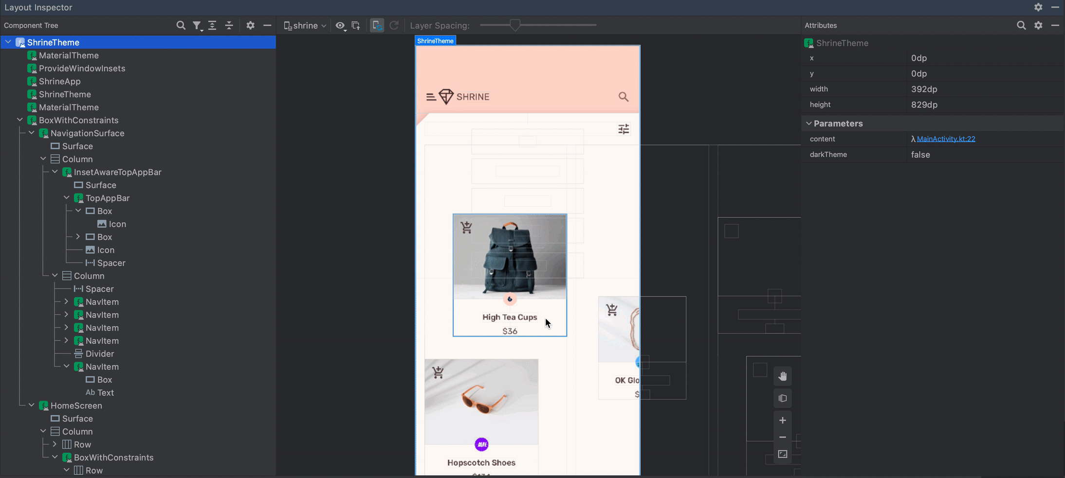 △ Compose Layout Inspector
