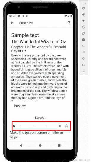 图 5.1 – 使用 sp 调整字体大小