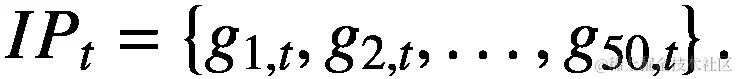 {IP}_t=\left\{{g}_{1,t},{g}_{2,t},\dots, {g}_{50,t}\right\}.