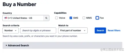 Buy a Twilio phone number