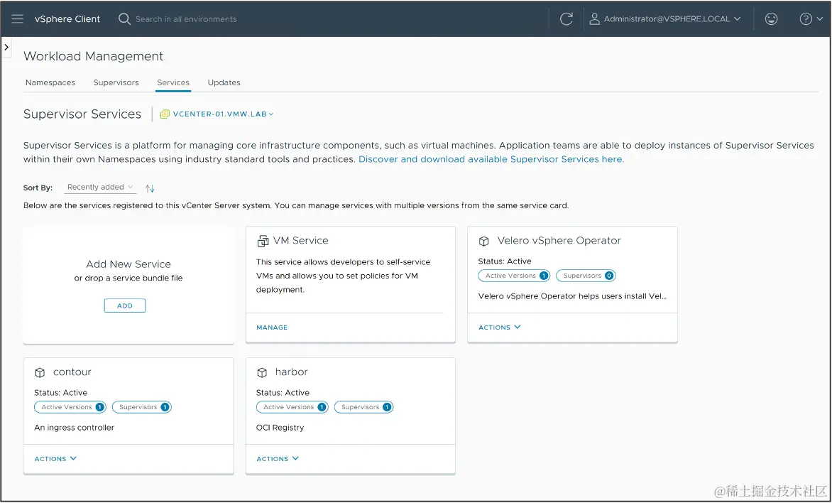 VDS 上的主管服务