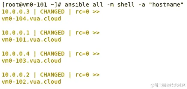 图 11.19 - 使用 Ansible 在 Ansible 目标上显式执行特定命令