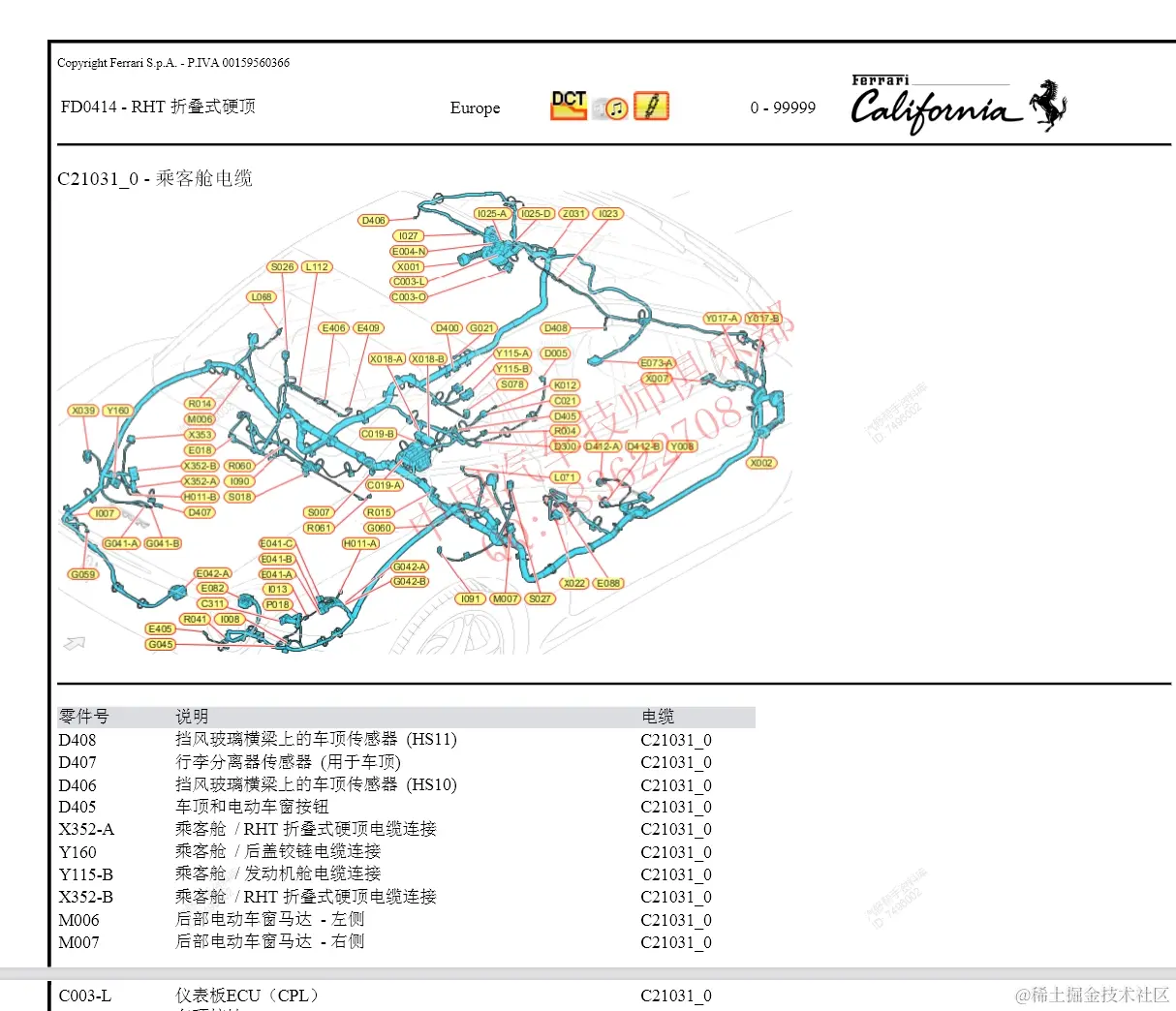 2008-2015年款法拉利汽车维修手册和电路图线路接线图资料更新汽修帮手资料库g