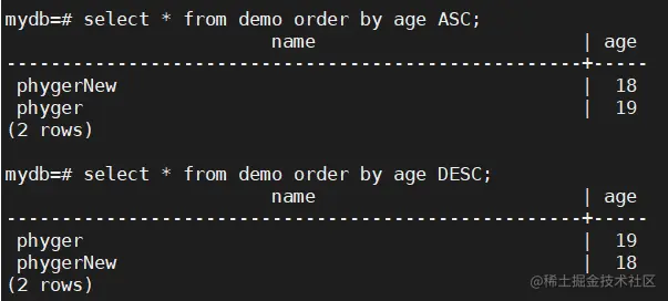 order by字句