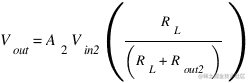 V_out=A_2 V_in2 (R_L/(R_L+R_out2 ))