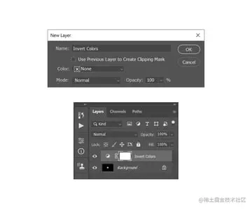 creating new invert adjustment layer