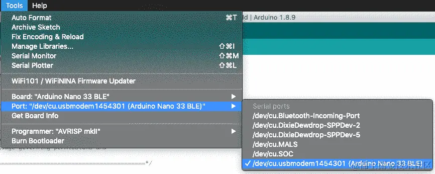 “端口”下拉列表的截图