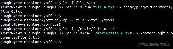 Copy using -P option