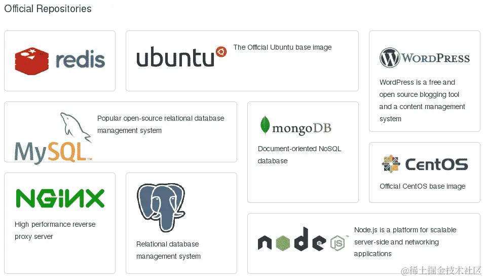 来自 Docker Registry 的官方镜像