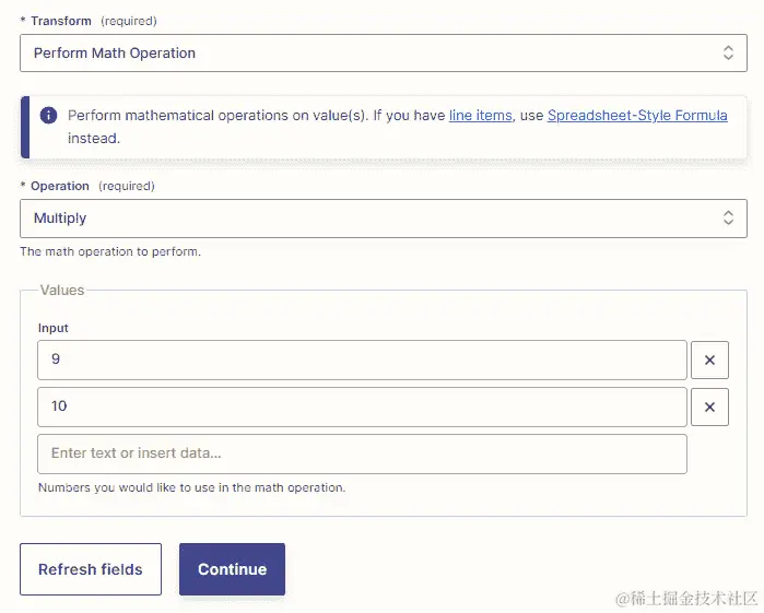 图 15.7 - 使用 Zapier Formatter 数字操作事件执行数学运算的概述