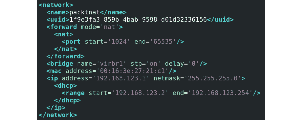Figure 4.6 – New NAT network configuration 
