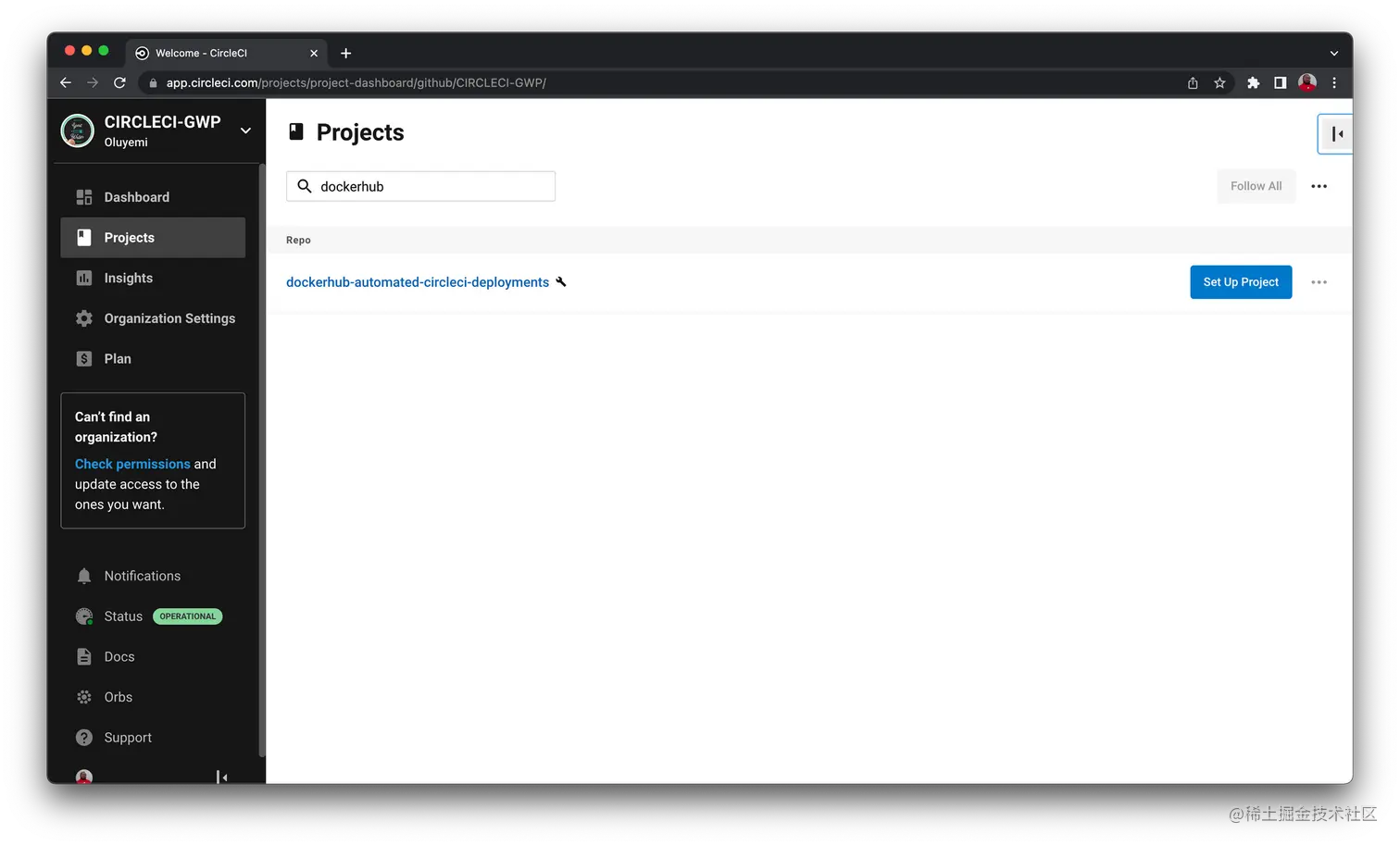 Setting up project on CircleCI